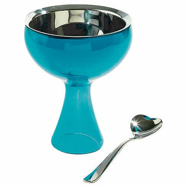 Alessi Eisbecher Mit Eislöffel Big Love Blau 3 Alessi Eisbecher Mit Eislöffel Big Love Blau