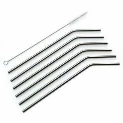 Cilio Trinkhalme Mit Bürste 6er-Set Steel